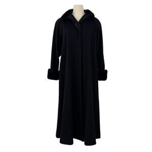 Steve By Searle Vintage Penny Lane Afghan Long Coat Faux Shearling Trim Black 4